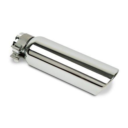 GO RHINO 4IN OD X 10IN FOR 3IN INLET CHROMED STAINLESS STEEL CLAMP STYLE EXHAUST TIP GRT3410